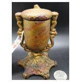 Cast metal acorn match holder