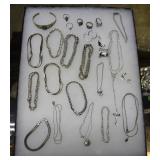 Expansive sterling jewelry lot incl. necklaces, ri