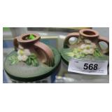 Roseville Floral candlesticks