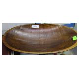 Wood carved dough bowl