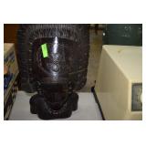 Ironwood Carved bust of a lady with headdress