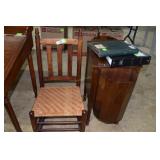 slat back woven seat rocking chair