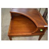 Teak corner coffee  table with oval cutout