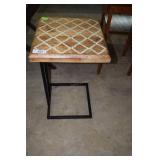 Contemporary telephone table with inlaid geometric