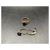 14kt sapphire & diamond ring sz7.5 & 14kt gold &