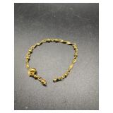 14kt braided & bell bracelet 5.2gtw