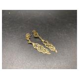 14kt Hammered Drop Earrings 1.8gtw