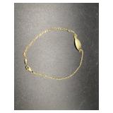 14kt anklet inscribed Joe 2.5gtw