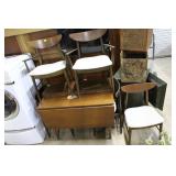 Mid Century dining room set with drop leaf table &