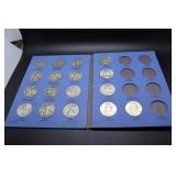 12 Walking Liberty half dollars & 5 Franklin half