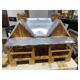 Custom metal roofed log cabin doll house with