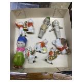 9 miniature porcelain figurines: Made in Japan