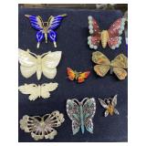 Fifteen butterfly pins - KJL, crafted wings,