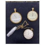 Three pocket watches: Howard enamel face, How