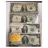 Eight paper currency: two 1957 silver