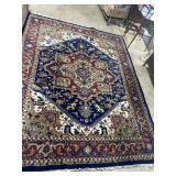 Ornate Room size area rug wool blend 7.5