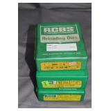 3 RCBS reloading dies - .38Special, 9mm luger, & .