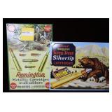 Contemporary Remington tin sign & Winchester conte