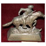 Cast metal Winchester logo horseman desktop figure