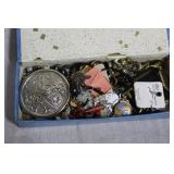 Floral jewelry box with costume jewelry