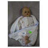 Celluloid sleepy eye doll with damage toes and