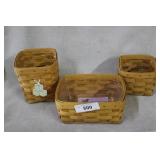 Three Longaberger baskets: 