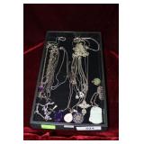 Sterling cain necklaces incl. stone pendants