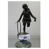 Chiparus Bronze statue of girl with hoop