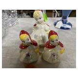 Three vintage christmas caroler salt & pepper