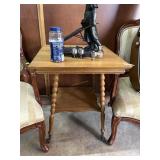 Claw footed glass ball oak table