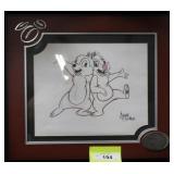 Chip & Dale Disney framed artist sketch