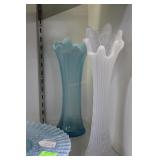 Two tree trunk vases