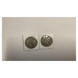 Two 1923 Peace dollars