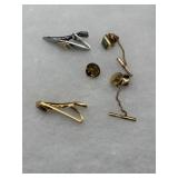 Two Tie clips & lapel pins