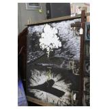 Large black & white abstract Volcanic eruption