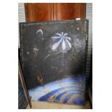 Large Rioux acrylic on canvas "miss you every