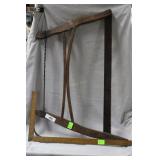 Antique saw & wood square