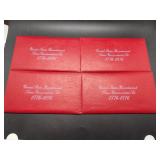 Four US Bicentennial silver uncirculated coin set