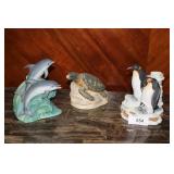 Three Cyprus Noble animal decanters -  Dolphin,