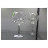 Pair Waterford saloon heart shape wine glasses