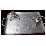 Hand hammered aluminum tray
