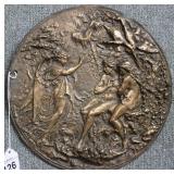 Bronze Adam & Eve medallion