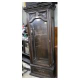 Carved glass front display cabinet