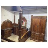 Queen Four poster bed with with marble topped