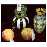 Two pcs stone fruit, McKenzie Child pitcher &
