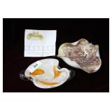 Two art glass Murano style ash trays