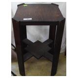 Solid Oak Arts & Craft clipped corner table