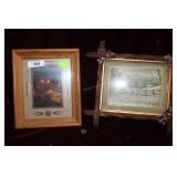 Framed Indian head penny & Framed salt cutter