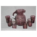 Amethyst HP pitcher with 6 glasses