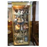 Light Oak. Five shelf lighted china cabinet